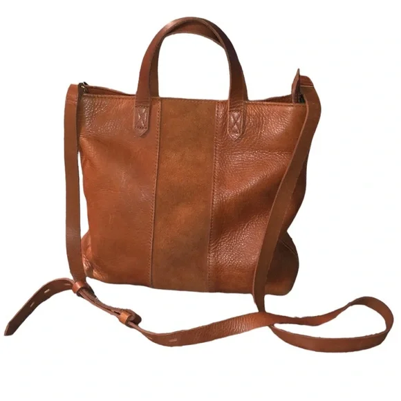 Madewell Brown Leather & Suede Tote Crossbody - Picture 3 of 8